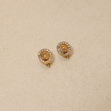 Dior Oblique Crystal Oval Clip-On Earrings