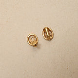 Dior Oblique Crystal Oval Clip-On Earrings