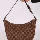 Gucci Chocolate Monogram Canvas Shoulder Bag