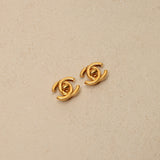 Chanel 1995 CC Turnlock Clip-On Earrings 24K GP