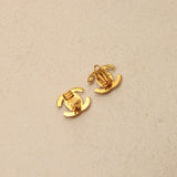 Chanel 1995 CC Turnlock Clip-On Earrings 24K GP