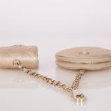 Chanel 2024 Calfskin Gold Multi Coin Purse and Micro Bag