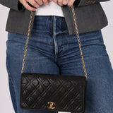 Chanel 1980s Lambskin Mini Bijoux Chain Turnlock Full Flap