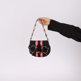Gucci Monogram Horsebit Web Bamboo Chain Flap RGHW