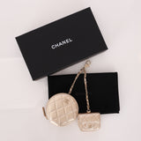 Chanel 2024 Calfskin Gold Multi Coin Purse and Micro Bag