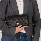 Chanel 1980s Lambskin Mini Bijoux Chain Turnlock Full Flap