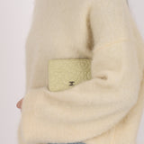 Chanel 2020 Pistachio Caviar Camellia Embossed Belt Bag