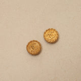 Chanel 1993 Medallion Clip-On Earrings 24K GP