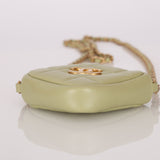Chanel 2021 Pistachio Lambskin Chocolate Bar Mini Pouch on Chain