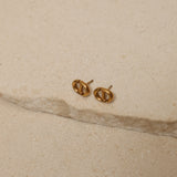 Dior CD Navy Double Pearl Drop Earrings