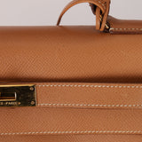 Hermès 1992 Natural Courchevel Retourne Kelly 32 GHW with Strap