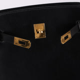 Discontinued Hermès 1990 Noir Box Kelly Sport 24 PM GHW