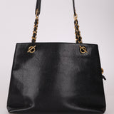 Chanel Caviar 24K GP Pocket Turnlock Tote