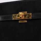 Discontinued Hermès 1990 Noir Box Kelly Sport 24 PM GHW