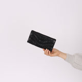 Bottega Veneta Black Woven Long Wallet with Chain