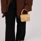 Rare Chanel 1991 Beige Mini Kelly Top Handle