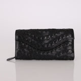 Bottega Veneta Black Woven Long Wallet with Chain