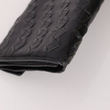 Bottega Veneta Black Woven Long Wallet with Chain