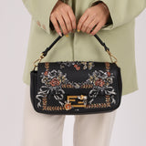 Rare Fendi Embroidered, Sequin & Crystal Floral Baguette