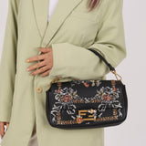 Rare Fendi Embroidered, Sequin & Crystal Floral Baguette