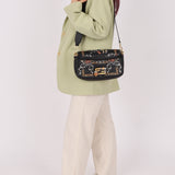 Rare Fendi Embroidered, Sequin & Crystal Floral Baguette
