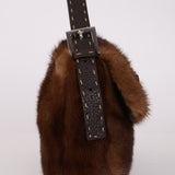 Fendi Mink Selleria Flower Motif Baguette
