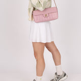 Chanel 2002 Lilac Lambskin Chocolate Bar East West Flap 24K GP