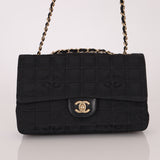 Chanel 2003 Nylon Chocolate Bar Medium Single Flap GHW