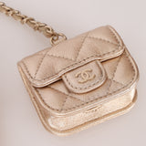 Chanel 2024 Gold Metallic Duo Coin Pouch