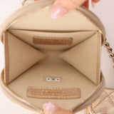 Chanel 2024 Gold Metallic Duo Coin Pouch