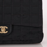 Chanel 2003 Nylon Chocolate Bar Medium Single Flap GHW