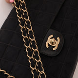 Chanel 2003 Nylon Chocolate Bar Medium Single Flap GHW