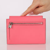 Hermès 2020 Rose Azalee Chevre Mysore Kelly Pocket Compact Wallet PHW