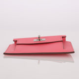 Hermès 2020 Rose Azalee Chevre Mysore Kelly Pocket Compact Wallet PHW