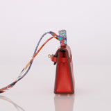 Hermès 2020 Rouge Vif Tadelakt Micro Kelly Twilly