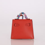 Hermès 2020 Rouge Vif Tadelakt Micro Kelly Twilly