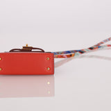 Hermès 2020 Rouge Vif Tadelakt Micro Kelly Twilly
