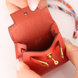 Hermès 2020 Rouge Vif Tadelakt Micro Kelly Twilly