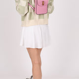 Gucci Pink Bamboo Turnlock Vertical Top Handle 3 Way Bag