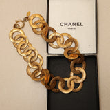 Rare Chanel 1987 Coco Mark CC Necklace 24K GP