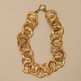 Rare Chanel 1987 Coco Mark CC Necklace 24K GP