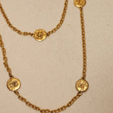 Chanel 70s-80s Hammered Coins Long Necklace 24K GP