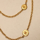 Chanel 70s-80s Hammered Coins Long Necklace 24K GP