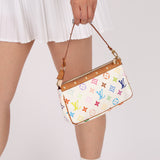 Limited Edition Louis Vuitton x Takashi Murakami Multicolor Blanc Pochette