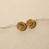 Celine Button Logo Round Clip-On Earrings