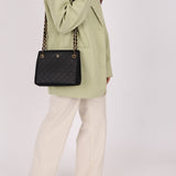 Chanel 1986 Black Canvas Shoulder Bag