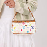 Limited Edition Louis Vuitton x Takashi Murakami Multicolor Blanc Pochette