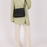 Chanel 1986 Black Canvas Shoulder Bag