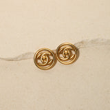 Chanel 1997 CC Turnlock Circle Clip-On Earrings