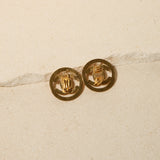 Chanel 1997 CC Turnlock Circle Clip-On Earrings